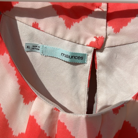 Maurices XL Dressy Round Neck Tank with Orange Chevron - Picture 4 of 5